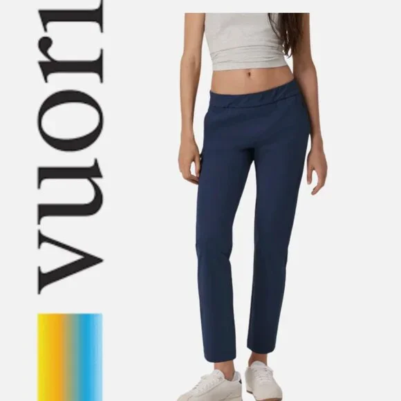 Vuori Women's Pants Miles Ankle Pant Medium Regular Navy Blue EEUC - Picture 1 of 9